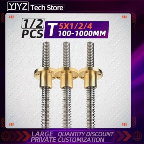 T5 screw 3D printer screw stainless steel screw 5MM engraving machine screw