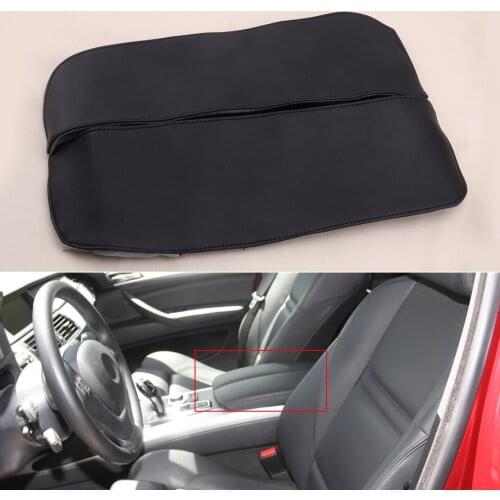 High Quality 2Pcs/Set Car Center Console Armrest Cover Fit For BMW X5 E70 X6 E71 2008 2009 2010 2011 2012 2013 Black