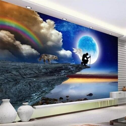 Wellyu Custom wallpaper 3D photo mural peak king moon full moon beautiful creative landscape TV background wall paper mural обои