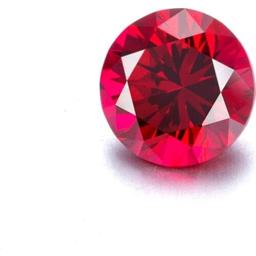 Zhanhao Jewelry 2021 Loose Gemstone Round Briliant Cut Lab Grown Pigeon Blood Loose Gems Red Real Ruby Stone