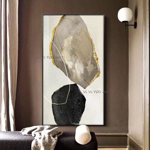 100% Decorativas Laminas Pared Cuadros Tableau Peinture Sur Toile Oil Painting Gold Wall Pictures For Living Room Wall Art