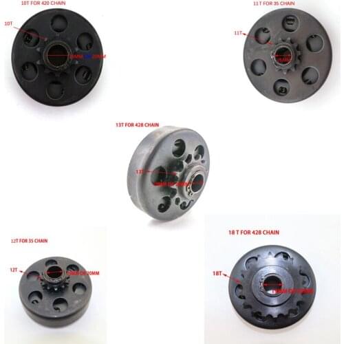 10t 11t 12t 13t 18t for 16mm 19mm 20mm for 35 link 420 link 428 link Centrifugal Automatic Clutch fit GO Kart Minibike
