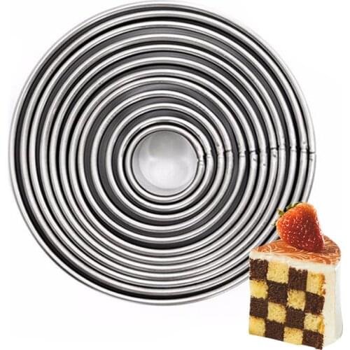 12pcs/Lot Stainless Steel Mousse Cake Ring Round Circle Cake Cookie Dessert Making Molds DIY Pastry Fondant Baking Tool With Box