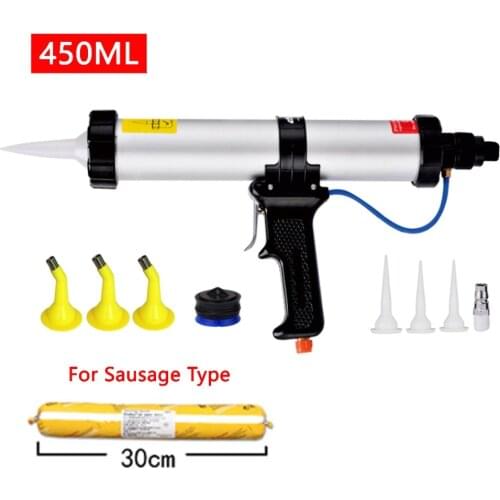 450ml Sausage Caulking Gun Air Pneumatic Sealant Gun Silicone Pistol With Pistons Adhesive Gun Kit Joint Seal Construction Tools