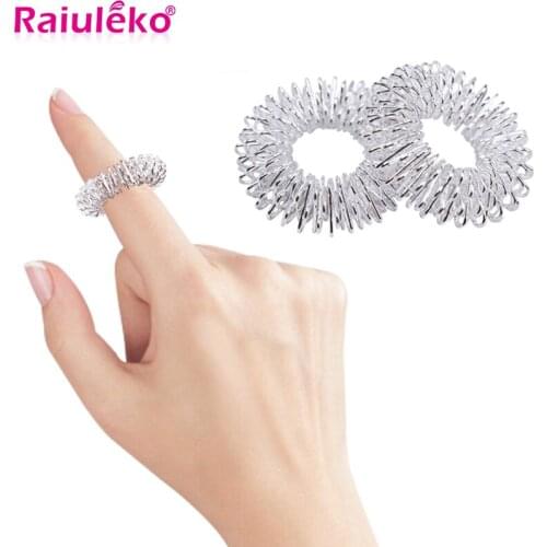 10pcs/lot Finger Massage Ring Acupuncture Acupressure Hand Massager Body Relax Relieve Fatigue Health Care Tools Help Sleep