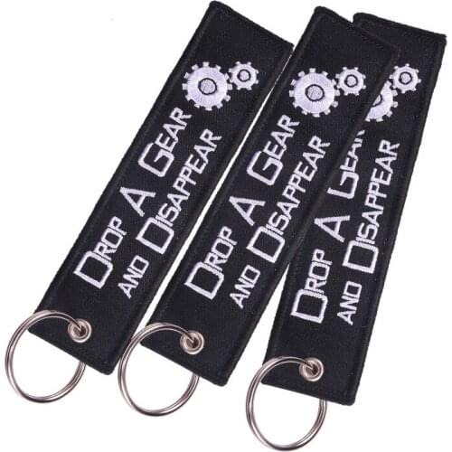 Drop A Gear Motorcycle Key Chain Bijoux Keychain for Cars llavero Keychains Embroidery Car Keyring Motorcycle Key Ring 3 PCS/LOT