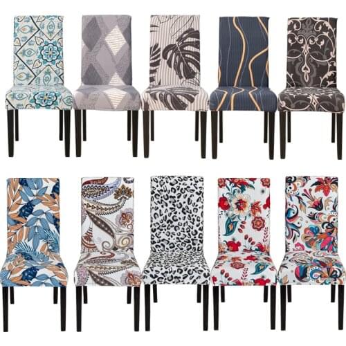 2020 floral printed stretch chair cover for dining room office banquet chair protector elastic material armchair cover