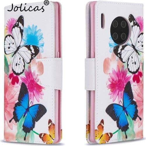 Butterfly Grid Cases For coque Huawei Mate 30 Pro Hot Cases sFor Huawei phone case Mate 30 Pro Protector Flip Book Case Coques