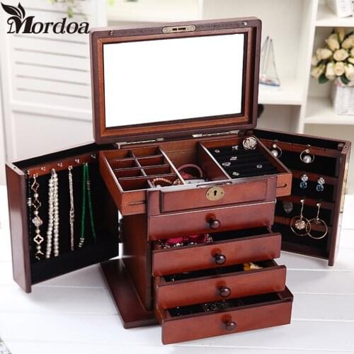 Case Necklace Rings Jewelry Holder Storage Organizer Case Jewelry Display Gift Box Beauty Vanity Drawer Jewelry Box