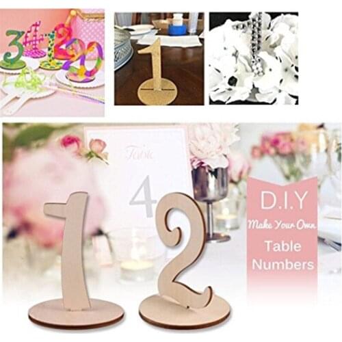 10pcs/pack Number 1-10 Place Holder Digital Seat Decoration Table Number Figure Card Wooden Wedding Party Supplies