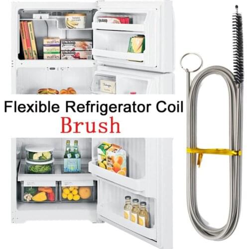 Long Flexible Refrigerator Scrub Brush Nylon Stainless Steel 155cm Total Length Long Flexible Radiator Heater Dust Sewer