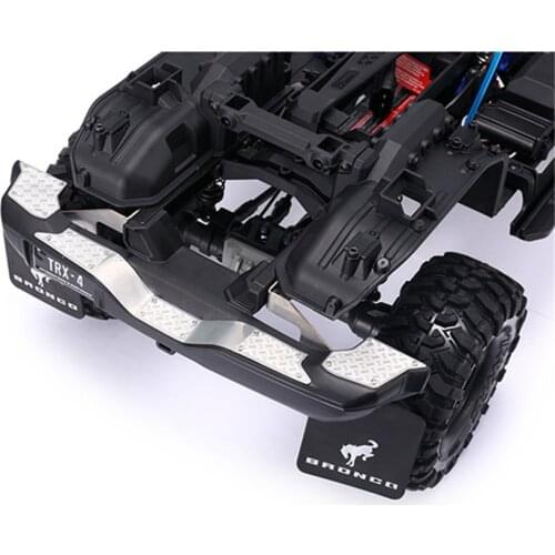 For 1/10 TRX-4 T4 Ford Bronco RC Car Modification Kits Durable Stainless Steel Front Rear Bumper Protective Anti-slip Board