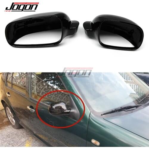 LHD Black For VW Golf 4 IV GTI R32 Jetta MK4 Bora 1J Passat B5 Side Wing Back Rear View Mirror Cover Replacement Caps Shell Case
