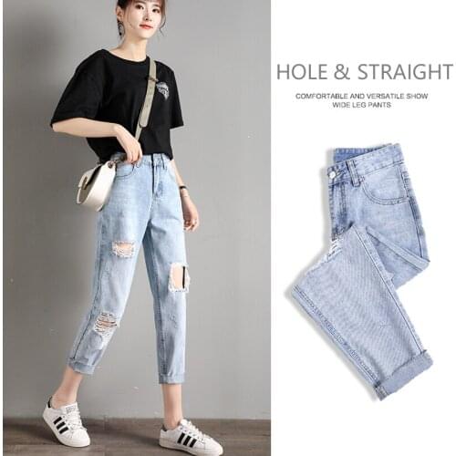 Foxsingmoon Womens Ripped Jeans