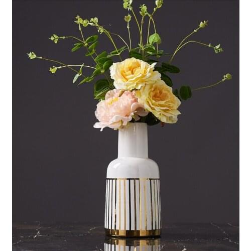 Geometric Ceramic Vase Home Living Room Creative Decoration Ornaments Bedroom Porch Bedside Table Simple and Modern