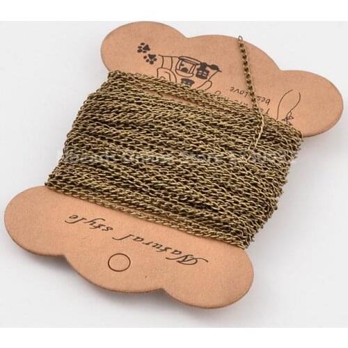 Jewelry Findings Iron Twist Chains, Lead Free & Nickel Free, Come on Reel, Antique Bronze, 3x2.2x0.6mm