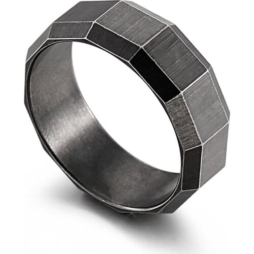 Creative Square Rings For Men Muti-Color Stainless Steel Brushed Male Anillos Vintage Black Rings Jewelry Accessories 2021