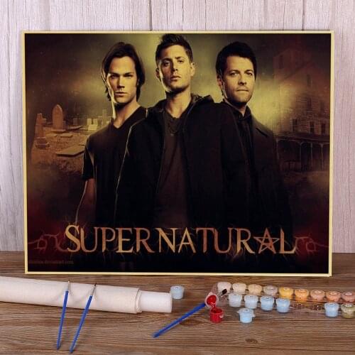 Supernatural DIY Paint By Numbers Complete Kit Acrylic Paints 50*70 Canvas Painting Handmade For Handicraft