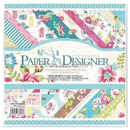 8'' colorful sweet flower pattern background paper pad kit 40sheets/set,DIY Scrapbooking Paper pack Set,origami,paper craft