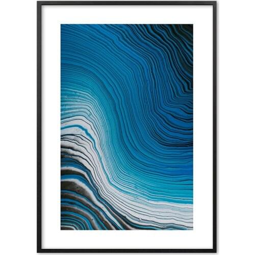 Nordic Modern Abstract Blue Gradient Nordic Wall Art Paper Painting Landscape Wall Pictures For Living Room Decor