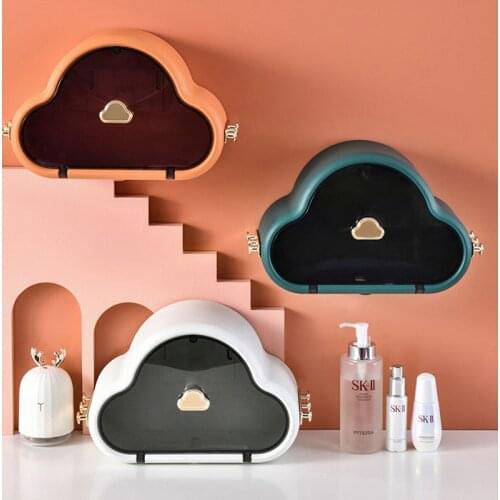 Punch Free Wall Hanging Cloud Tissue Box Household Toilet Bathroom Waterproof Roll Paper Holder Storage Organizer Accessories