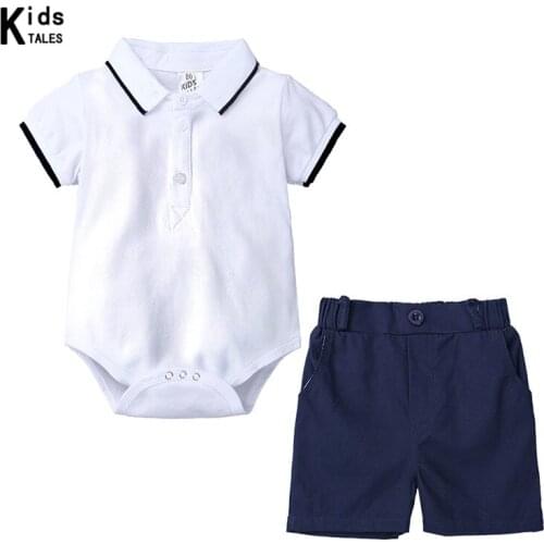 Baby Boy Clothes Top Solid Tie Romper Shorts Pants Outfit Summer Fashion Baby Boy Clothing RK015