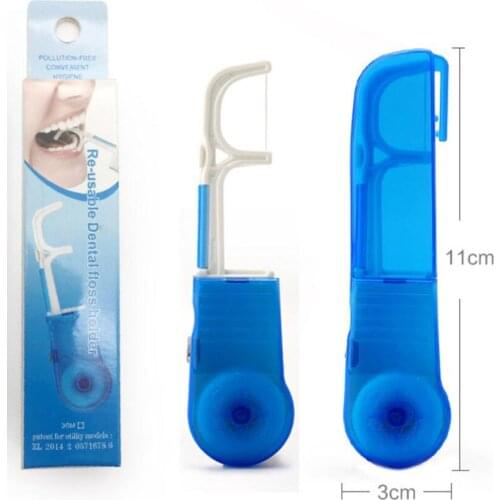 Dental Floss Holder Tooth Cleaning Portable Teeth Oral Care Tool Household Travel Replaceable Floss Holder MPwell