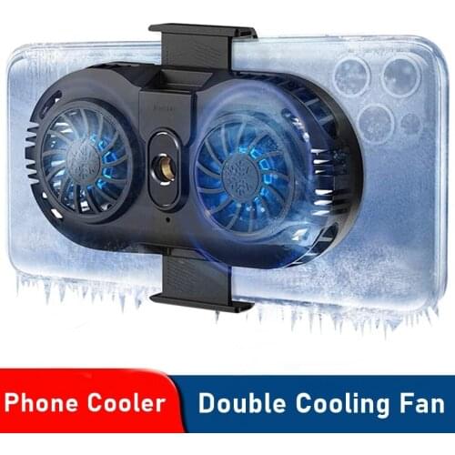 Portable Phone Cooler Semiconductor Radiator Double Cooling Fan Mute Stretchable Game Pad Holder for Iphone 11 12 Samsung Xiaomi