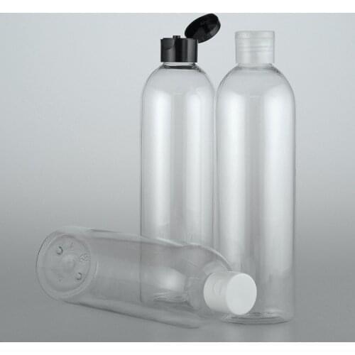 Transparent White 400ML X 20 Emmpty Cosmetic Plastic Bottle For Lotion Packaging PET Flip Cap Bottle 400CC Shampoo Container
