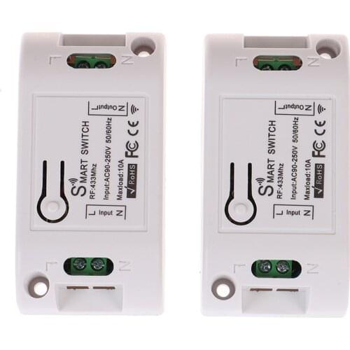 RF 433Mhz AC90-220V Receiver Smart Home Wifi Wireless Remote Control Switch Relay Smart Life/Tuya APP Works With Alexa Google