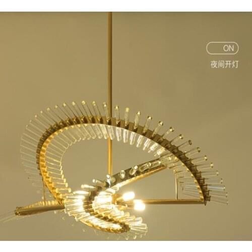 Luxury Crystal Glass Chandelier Dining Living Room Postmodern LED Lighting Hanging Fixture Gold Bedroom Restaurant Designer Lamp