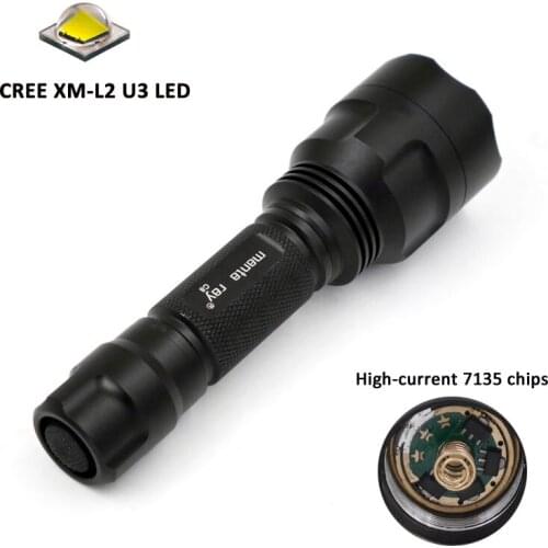 Manta ray C8 LED Flashlight 18650 Torch Waterproof Cree XM-L2 U3-1A LED Outdoors Camping Hiking Hunting Bicycle torch light