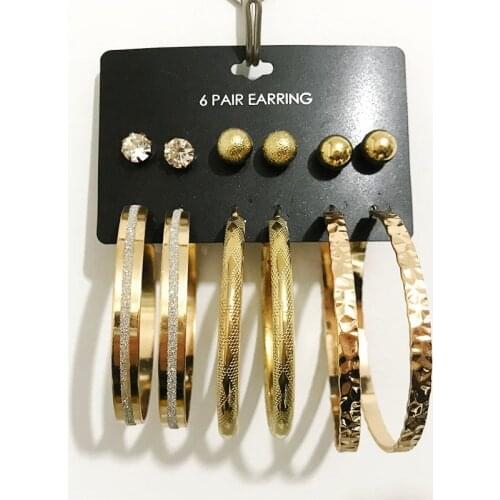 Gothletic 6 Paris Hoop Earrings Pack Fashion Jewelry Gift