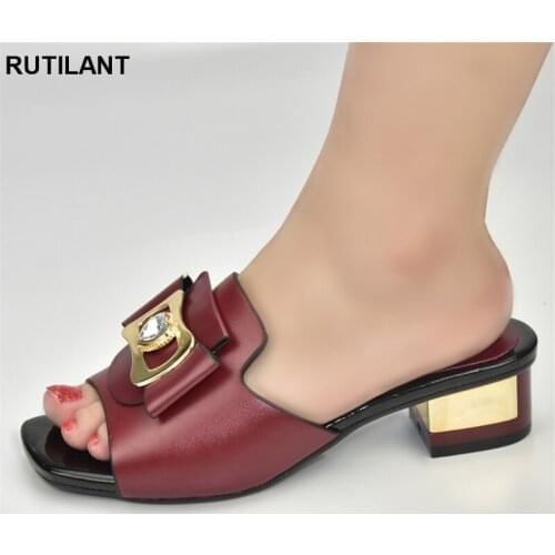 Latest African Party Pumps Plus Size Women Shoes 43 Luxery Shoes Women Italian Women Party Shoes Decorated with Rhinestone