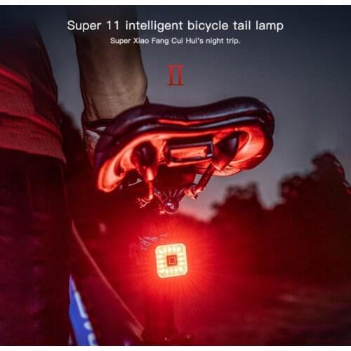 YALEBIKE Bicycle Brake Induction Taillight Bicycle Intelligent Brake Taillight Safety Warning Light USB Charging Night taillight