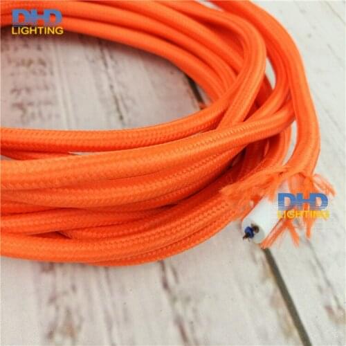 10 meters orange Color 2 x 0.75mm2 Twisted Cable Twisted Electrical Wire Cloth Covered Wire free shipping