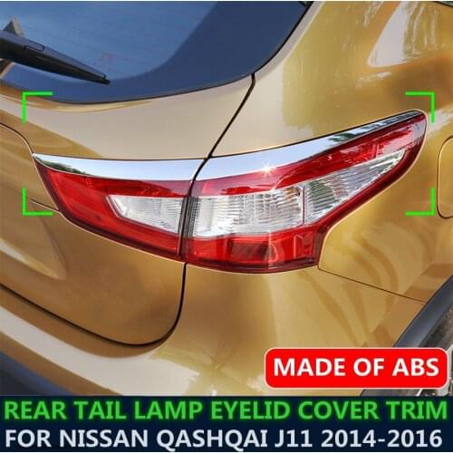 High Quality New Style ABS Rear Tail Lamp Eyelid Cover Trim 4 PCS/SET Accessories For Nissan Qashqai J11 2014 2015 2016