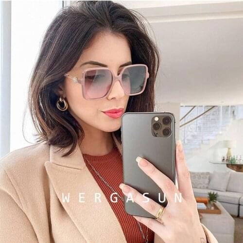 WERGASUN New Square Sunglasses Women Brand Designer Retro Mirror Fashion Sun Glasses Vintage Shades Lunette De Soleil Femme