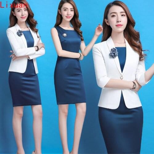 Korean spring formal wear for women business dress for women office white jacket dress jacket dress women coat dress woman