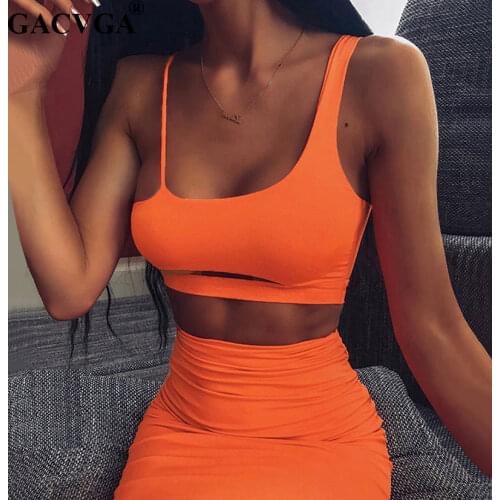 GACVGA Double Layer Fabric Two Piece Set Bodycon Dress Women Hollow Out Summer Autumn Long Dress Backless Sexy Party Dresses