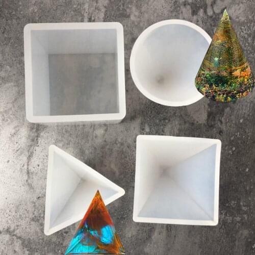 1 Piece DIY Silicone Pendant Mold Jewelry Making Cube/Square/Cone/pyramid/ Triangular Resin Casting Mould Craft Tool