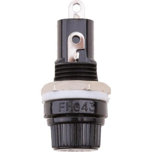 5pcs Panel Mount Chassis Fuse Holder Base 5x20mm Glass Fuse Screw-Off Type