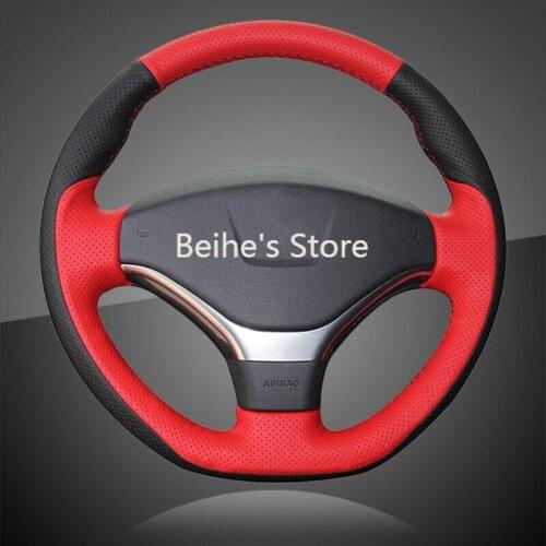 Car Hand Stitched Auto Braid On The Steering Wheel Cover for Peugeot 308 2012-14