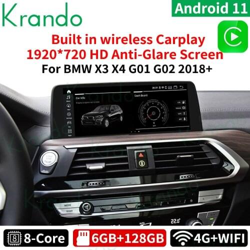 Krando Android PX6 9.0 4G 32G 10.25'' Car Radio Navigation for BMW X3 X4 G01 G02 2018 2019 2020 EVO Car Audio Multimedia Player