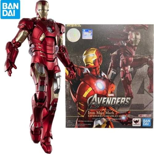 Bandai Spirits Tamashii Nations Marvel Avengers Assemble Edition Iron Man Mark 7 Mk7 S.h. Figuarts Action Figure Model Kids Toys