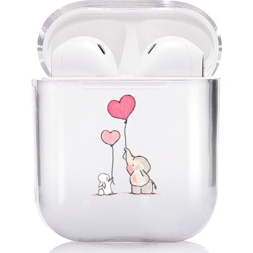 Air Pod Cartoon Elephant Coque Airpods Pro Case Cute Love Heart Clear Cover Airpods 2 Case Luxury Silicone Earphone Accessories