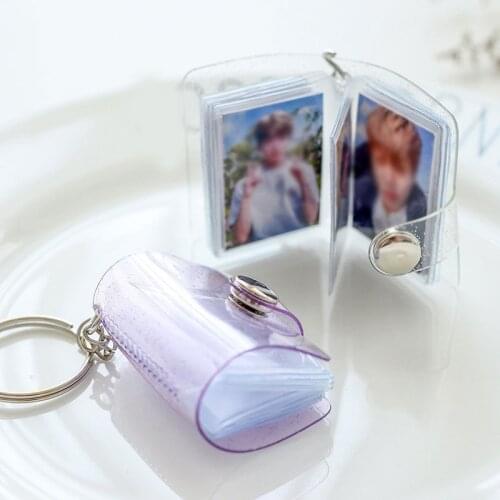 16 Photos Glitter Photo Holder 2 Inches Photo Album Card Holder Jelly Color Card Bag Mini Business Card Bag Holds Photo Album