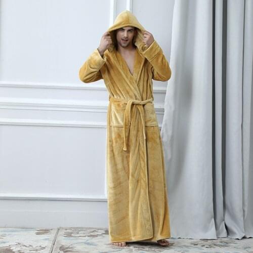 Mens bathrobes Nachthemd home service Pyjamas Robe mens bathrobe flannel winter robe men hooded thick pajamas Schlafanzug