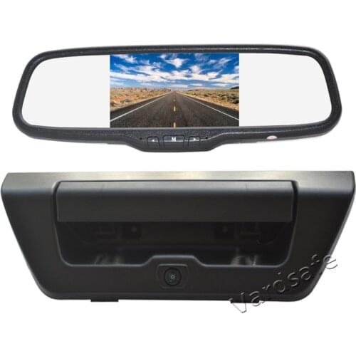 Vardsafe VS150NC | Tailgate Handle Reverse Backup Camera + Clip-on Rear View Mirror Monitor for Ford F150 (2015-2017)