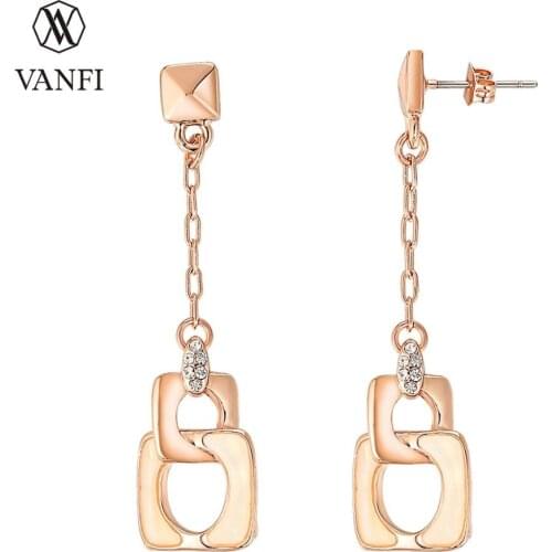 Kfvanfi rose gold shell rhinestone drop earrings jewelry earrings fashion jewelry dangle earrings